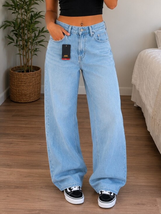 Vans Denim - Vans Sirelle Baggy Jeans Women’s Size 29 NWT Light Wash Wide Leg Skate Denim